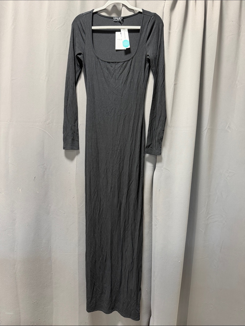 Few Moda Lounge Long Sleeve Slip Dress - Black - L